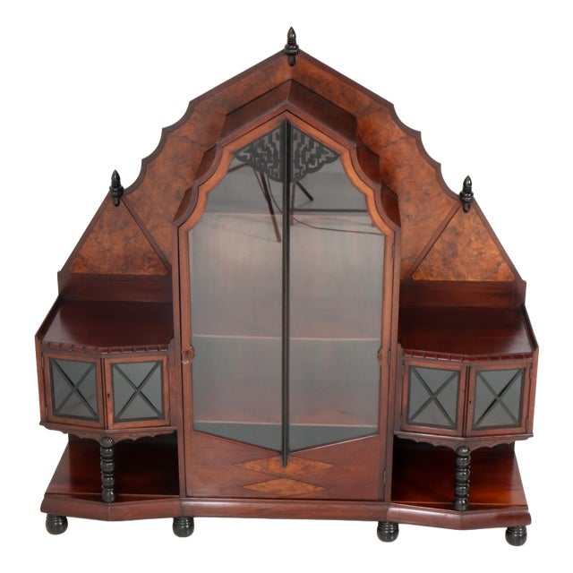 Dutch Art Deco Walnut and Burl Vitrine by Max Coini, 1920s For Sale