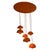 Six Light Enamelled Orange Flower Pot chandelier designed by Verner Panton (1926-1998) This multi light pendant followed...