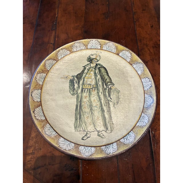 Raymond Waites Pottery Plates With Historic Figures-Pair For Sale - Image 4 of 4
