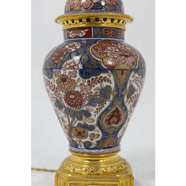 Imari Porcelain and Gilt Bronze Lamp, 1880s For Sale - Image 6 of 8
