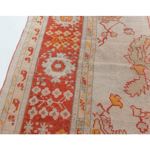 Antique Turkish Oushak Rug For Sale - Image 10 of 10