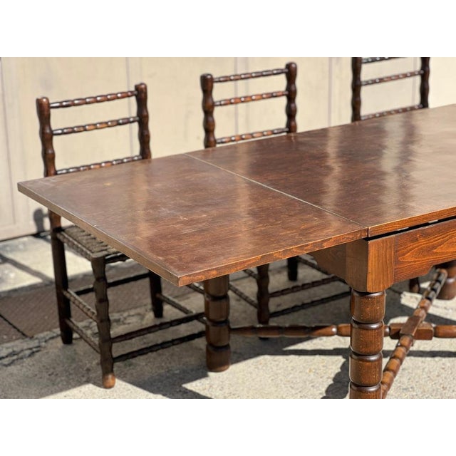 1940s Extendable Dining Table by Charles Dudouyt, 1940 For Sale - Image 5 of 8