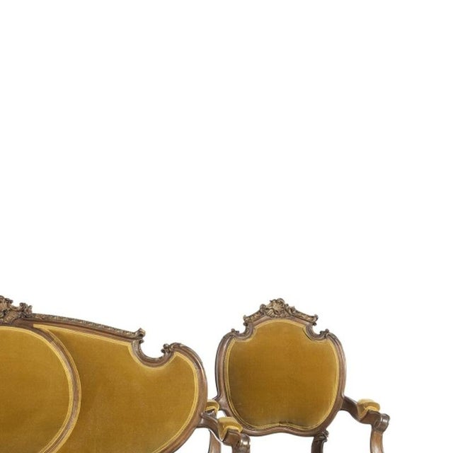 19th Century Louis XV Sofa and Armchairs, Set of 3 For Sale - Image 4 of 6