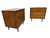 Elevate your bedroom with this striking pair of Mid-Century Modern walnut bachelor chests, beautifully refinished to...