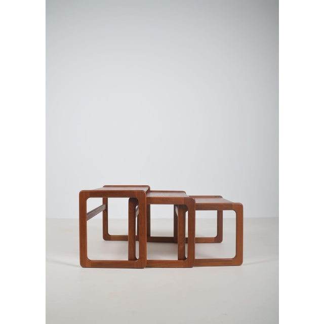 Danish Nesting Tables in Teak, 1960s, Set of 3 For Sale - Image 4 of 8