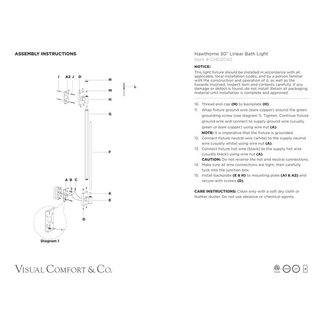 Chapman & Myers for Visual Comfort Signature Hawthorne 30" Linear Bath Light in Antique-Burnished Brass with White Glass For Sale In Houston - Image 6 of 6