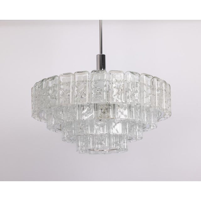 Large Ice Glass Tubes Chandelier by Doria, Germany, 1960s For Sale - Image 12 of 16