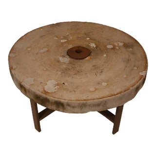 Vintage Sharpening Wheel Coffee Table For Sale
