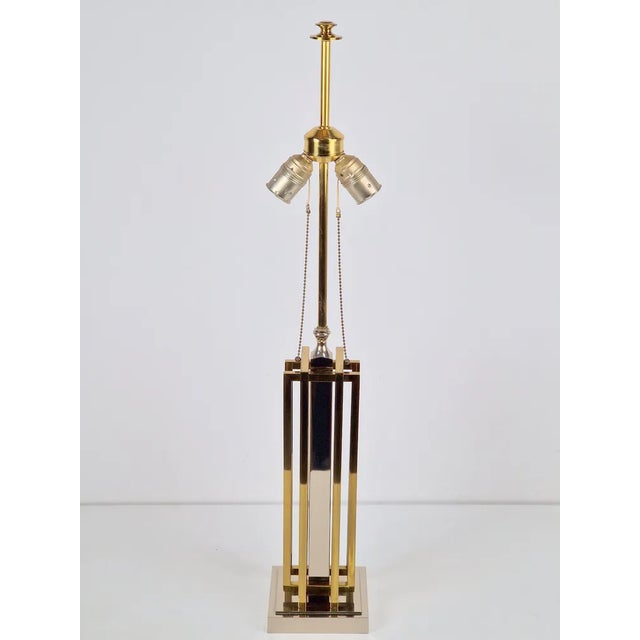 Regency Style Brass and Chrome Table Lamp by Willy Daro, 1970s For Sale - Image 10 of 11