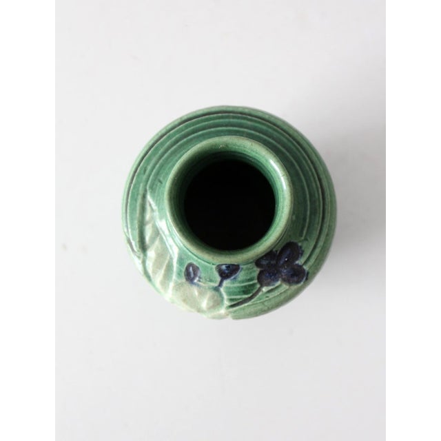 Farmhouse Vintage Green Art Pottery Bud Vase For Sale - Image 3 of 9