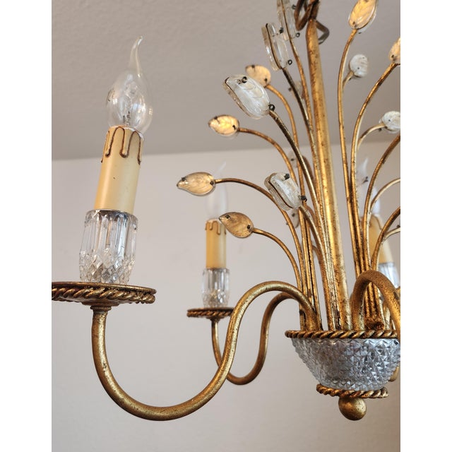 Vintage Five-Arm Florentine Chandelier, 1960s For Sale - Image 9 of 18