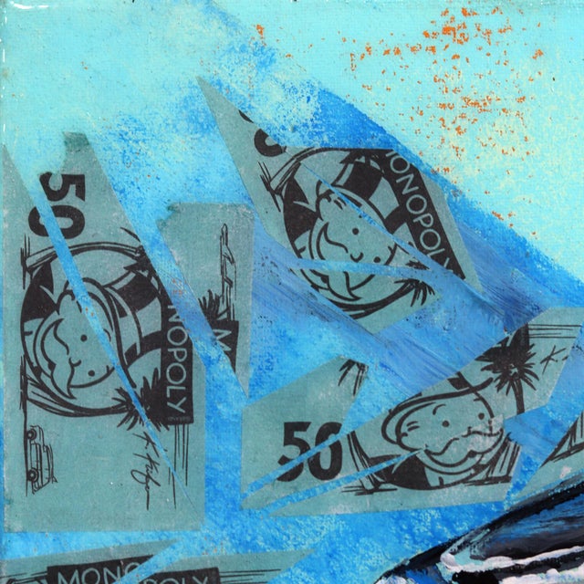 California Dreaming on Route 66 - Original Pop Art Mixed Media Painting With Game Pieces For Sale - Image 4 of 9