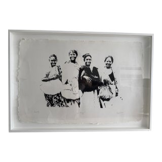 "Happy Family" – Serigraph/Screenprint on Handmade Paper (The Artist Signature Is Behind the Paper, Because It's Framed I Don't Have a Picture of It) For Sale