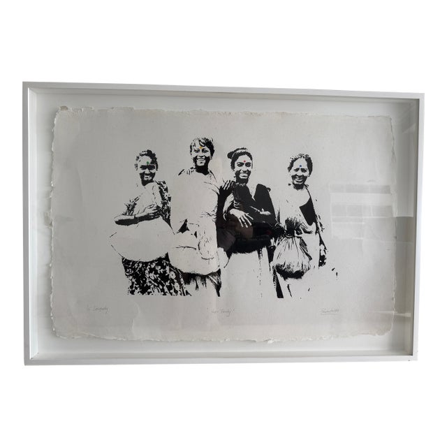 "Happy Family" – Serigraph/Screenprint on Handmade Paper (The Artist Signature Is Behind the Paper, Because It's Framed I Don't Have a Picture of It) For Sale