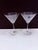 Pair of Vintage Mikasa Cheers Etched Ring Glass Martini Cocktail Glasses Horizontal Pattern Modernist Barware For Sale In Indianapolis - Image 6 of 7