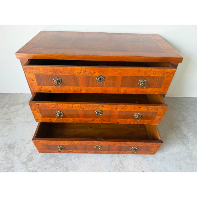 Biedermeier 19th Century German Biedermeier-Style Burr & Flamed Elm Chest of Drawers For Sale - Image 3 of 12