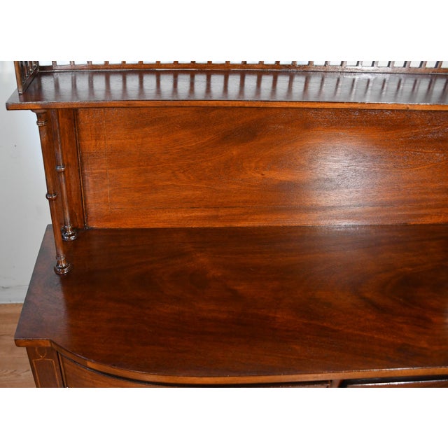 1920s Antique Sohan Ny English Sheraton Solid Mahogany Server / Buffet For Sale - Image 4 of 18