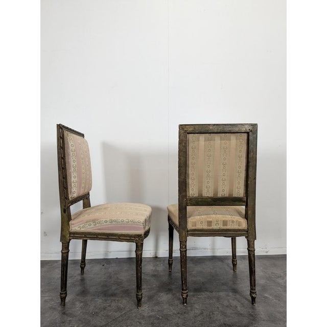 Louis XVI Armchairs with Painted Decoration, Set of 2 For Sale - Image 3 of 7