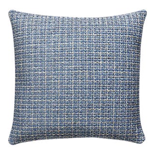 The House of Scalamandré Highland Chenille Pillow, Blue Mood For Sale