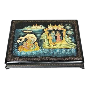 Russian Hand Painted Lacquerware Palekh Table Box