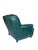 Vintage Thomas-Bain Leather Club Chair & Ottoman Set in Peacock Teal Green | Tufted Traditional Lounge Seating For Sale - Image 13 of 18