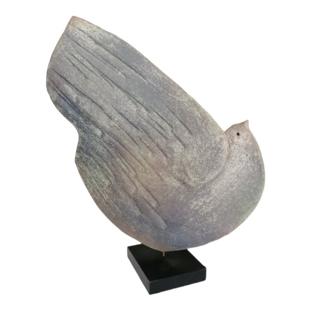 Mid Century Wooden Dove Sculpture, 1980s For Sale - Image 5 of 5