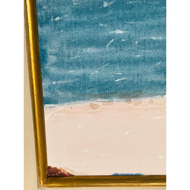 Abstract Painting on Canvas in Antique Frame by Elia For Sale - Image 4 of 5