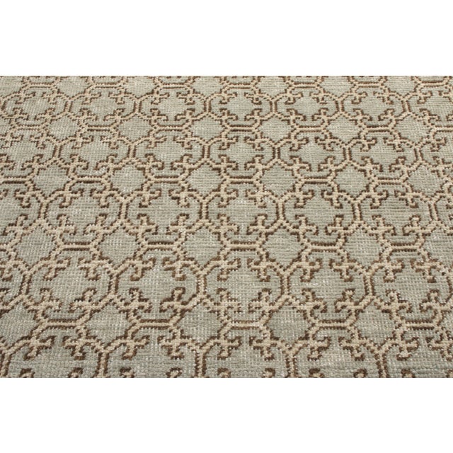 Rug & Kilim Rug & Kilim’s Oversized Border Rug in Ice Blue, 14x20 For Sale - Image 4 of 6