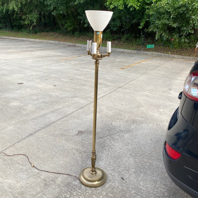 Stiffel 1970s Stiffel Brass Floor Lamp For Sale - Image 4 of 4