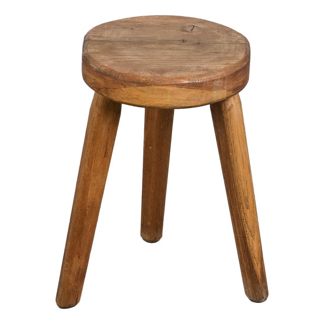 Wooden Tripod Stool, 1950s For Sale