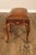 Brown Rococo Style Leather Upholstered Carved Mahogany Window Bench For Sale - Image 8 of 18