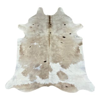 Brazilian Champagne W/Freckles Cowhide Rug 6' X 7'2" For Sale