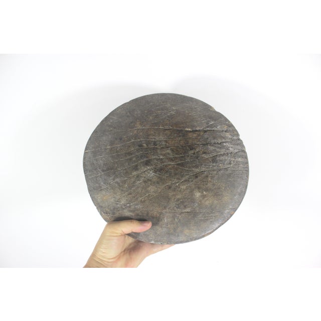 Vintage Primitive Rustic Chapati Wood Board Riser For Sale - Image 12 of 14