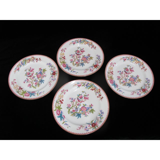 Pink Royal Doulton Ito Smooth E2929 Exotic Song Bird 10 1/4" Dinner Plate Set of 4 For Sale - Image 8 of 9