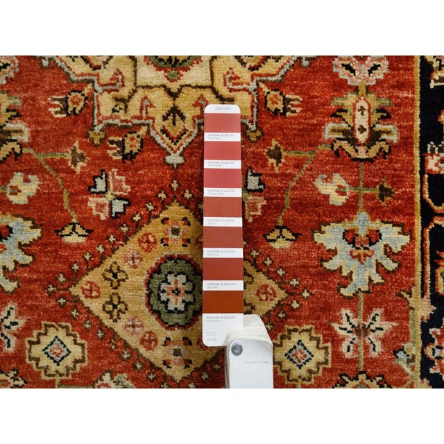 Transitional 2010s Red and Black, Hand Knotted Karajeh Design With Tribal Medallions, Pure Wool, Runner Oriental Rug For Sale - Image 3 of 9