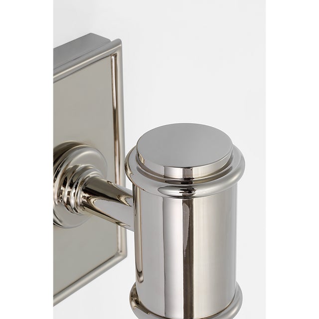 2020s Chapman & Myers for Visual Comfort Signature Owen 30" Linear Bath Light in Polished Nickel with White Glass For Sale - Image 5 of 8