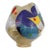 "Beautiful Dream" by Michael Gustavson, Raku Ceramic Vessel, Deep Indigo Glaze, Contemporary California Art, Vibrant Colors, Original Sculpture For Sale