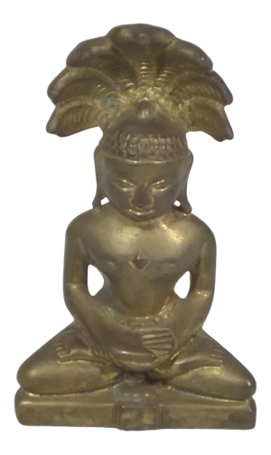 Solid Brass Hindu Figurine With Feathered Headress