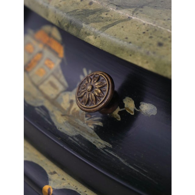 Italian Hand Paint Decorated Chinoiserie Commode Chest For Sale - Image 11 of 17