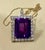 Gemstone 58 Ct Emerald Cut Amethyst & 7 Ct Diamond Pendant Necklace 14KY Gold + Chain For Sale - Image 7 of 18