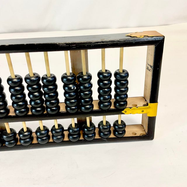 Mid-Century Chinoiserie Boho Chic Brass and Lacquered Lotus Flower Abacus. For Sale - Image 4 of 10