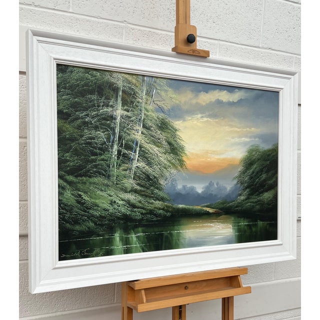 Green Water in the Lake District of England with Lush Trees by British Artist 1976 For Sale - Image 12 of 18