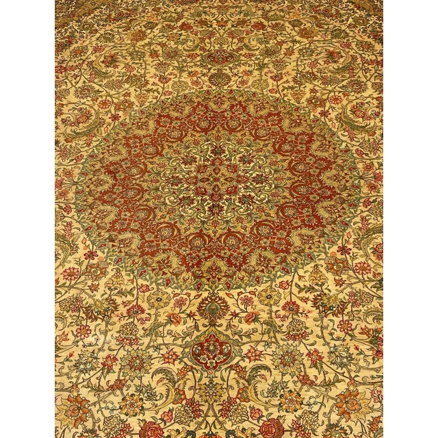 Traditional Extremely Fine Persian Silk Qum Rug 8'0'' X 10'0'' For Sale - Image 3 of 10