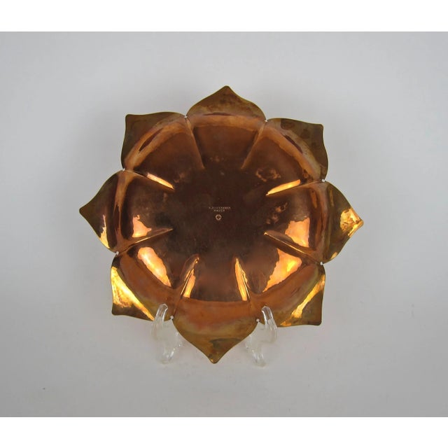 Marie Zimmermann Arts & Crafts Copper Lotus Dish For Sale - Image 9 of 12