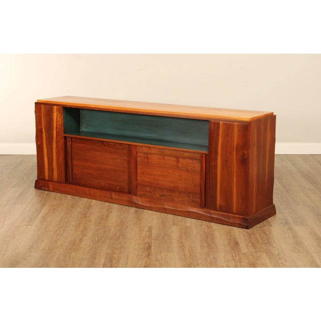 1960s Robert Whitley Custom Studio Walnut Double-Side Bookcase Cabinet For Sale - Image 11 of 13