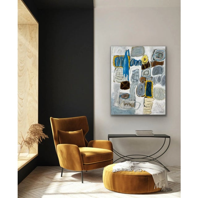 Abstract Contemporary Abstract Original Oil Painting on Canvas For Sale - Image 3 of 12