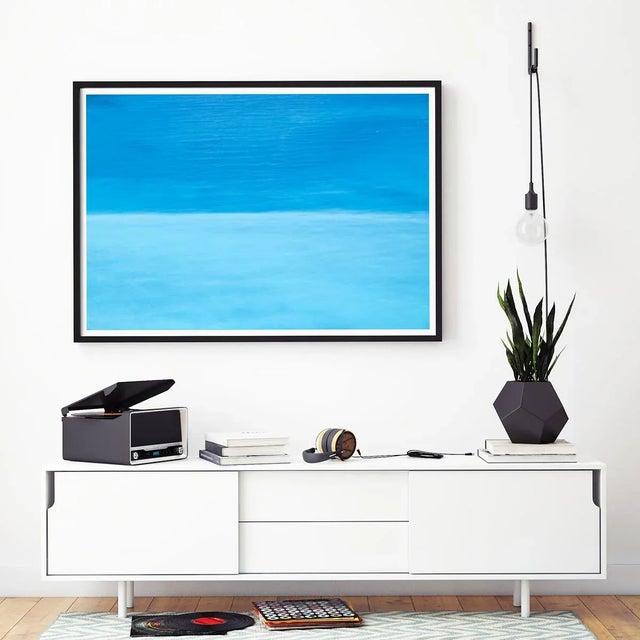 Contemporary Minimalist Coastal Photography Print, Blue Abstract Art Print, 45 X 30" Fine Art Photograph, 'Ionian Sea Blues' For Sale - Image 4 of 9