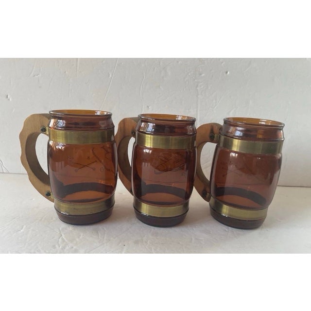 Mid 20th Century Southwestern Siesta Ware Amber Western Bar Mugs — Set of 6 For Sale In Philadelphia - Image 6 of 8