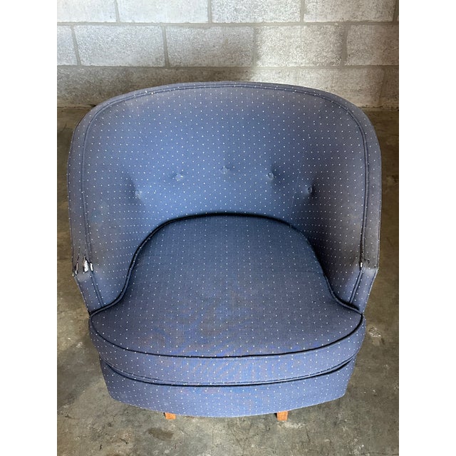 1950s Edward Wormley for Dunbar Swivel Chair- Unmarked For Sale - Image 9 of 10