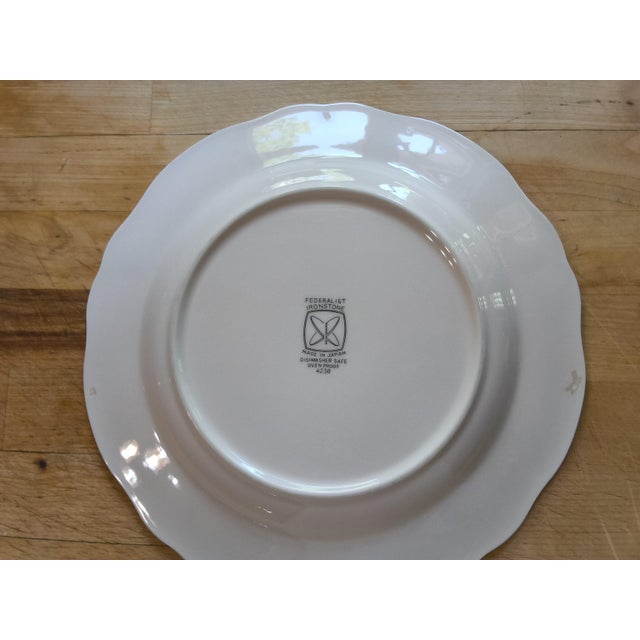 American Vintage Sears Federalist White Ironstone Dinnerware Set - (Complete Service for 8 and Serving Pieces) Bonus Free Crystal Wine Glasses - 81 Pieces For Sale - Image 3 of 18